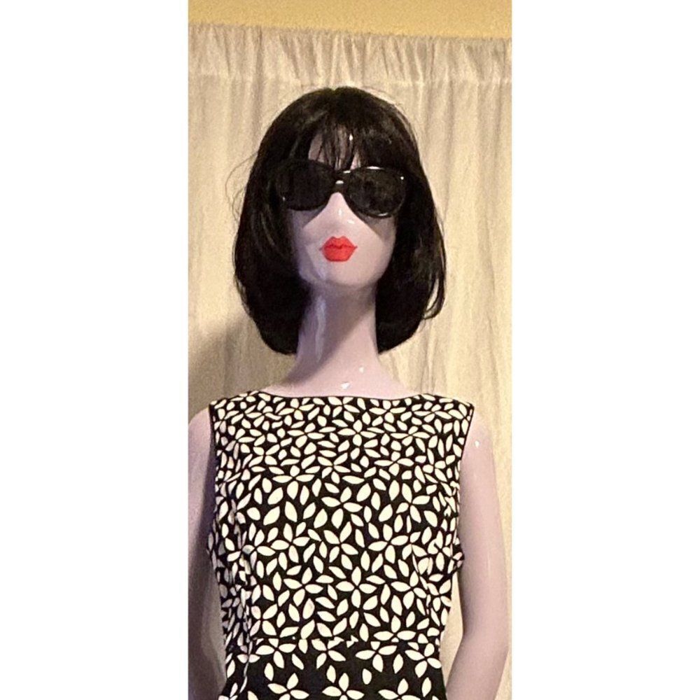 Talbots Black and white floral dress Size 12 - Picture 3 of 4